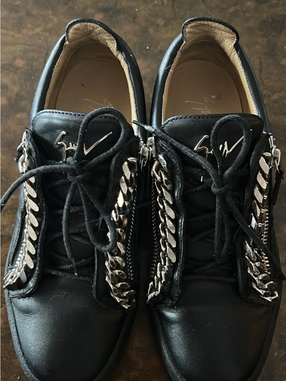Authentic Men’s Giuseppe Zanotti Frankie Chain Low-Top Sneakers